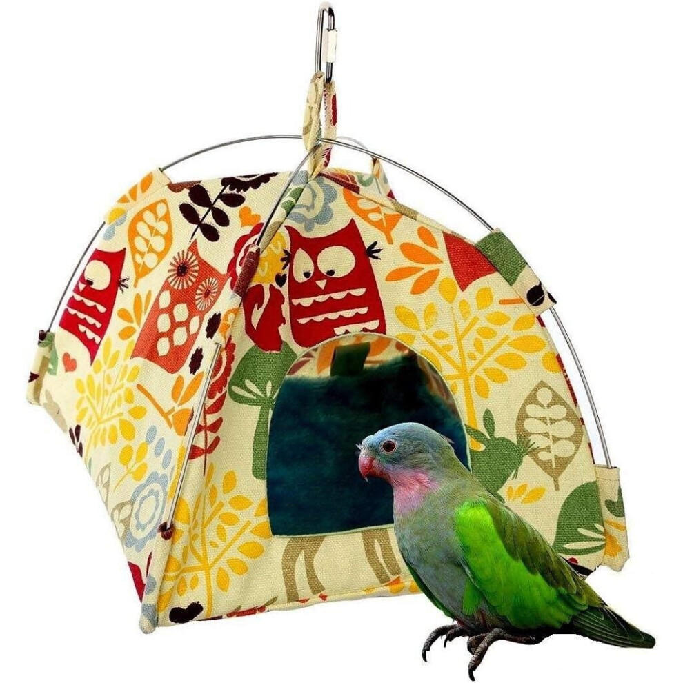 Hamac pour perroquet Nid d'oiseau Tente chaude Triangulaire pour animaux de compagnie Cave suspendue Lavable pour Perroquet Perruche Canari Cage Jouet