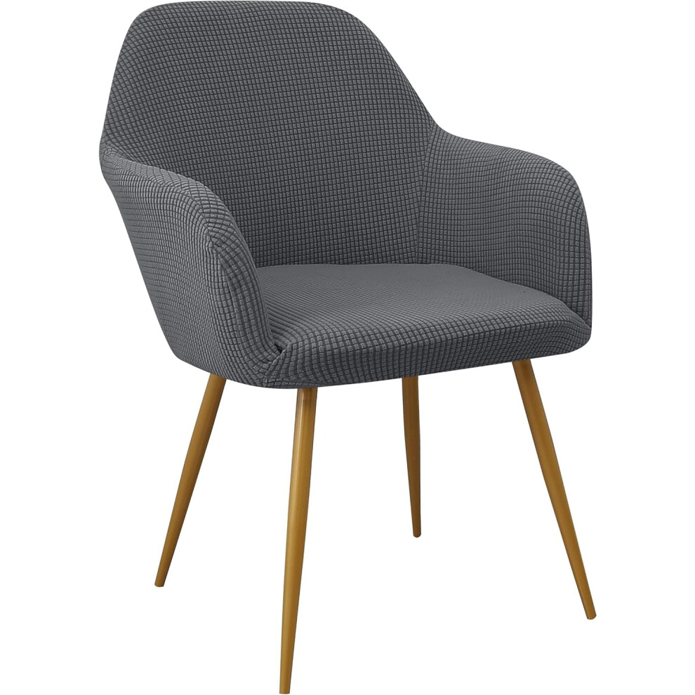 Housse de chaise de salle à manger Housse de chaise de parson Housse de fauteuil Housse de chaise amovible Housse de siège pour salon (1, Gris)