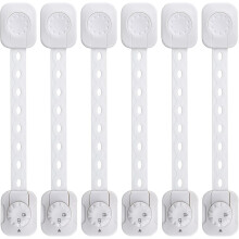 Babyveiligheidsslot (verbeterd), set van 6 kinder/babykastvergrendelingen, voor lade, koelkast (wit, geen gereedschap nodig)