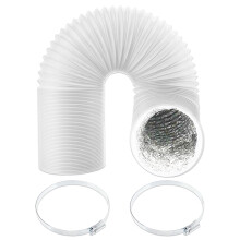 Universal Air Con Vent Hose 6" x 2.5m PVC Aluminium Foil Insulated Portable Air Conditioner Duct Outlet Pipe + Clamp Clips