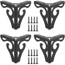 4 Pieces Metal Sofa Legs,Furniture Legs/Triangular Furniture Legs,Replacement Sofa Legs for Cabinet Sofa Table Dresser,Screws Included,Black,10cm