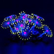Corail artificiel Ă effet lumineux pour aquarium, jaune