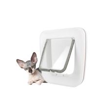 Doors for dogs and cats, 2 ways of entry - entry and exit - door for pets. Features a durable, rigid, closed panel - White