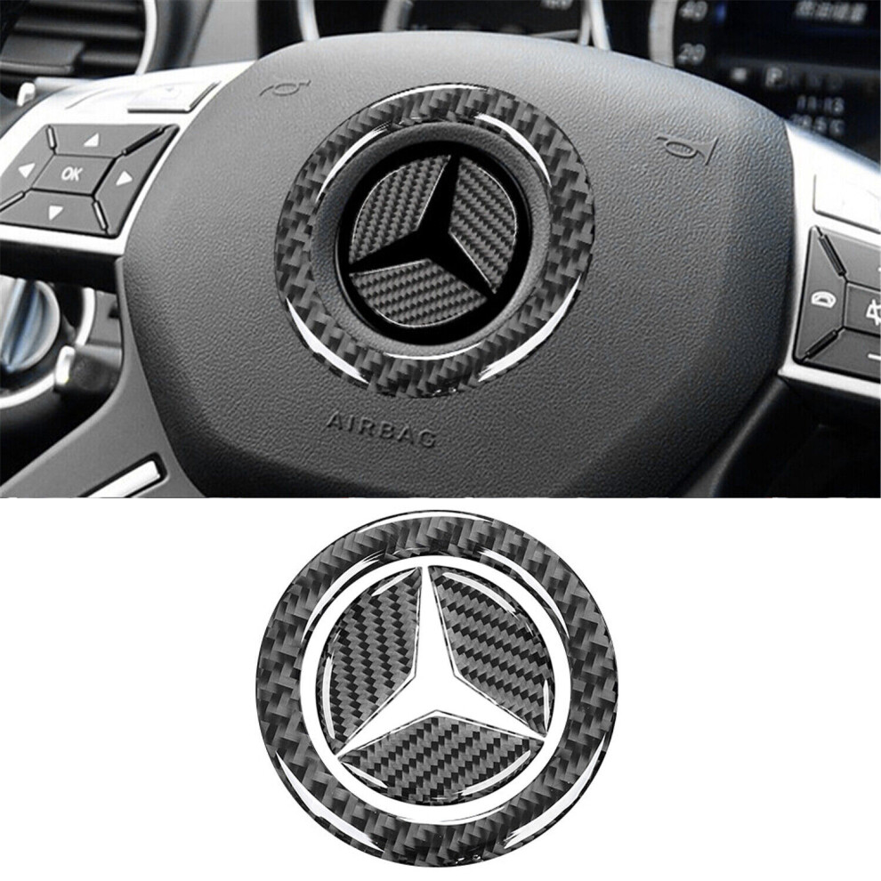 Carbon Steering Wheel Cover Trim For Mercedes-Benz C E Class W204 07-14 ¡¾45MM¡¿