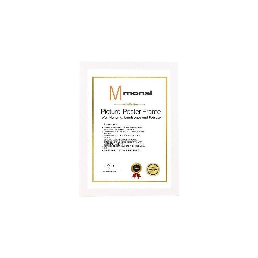 (White , A5 (14.8 x 21 cm)) MDF Wood Photo Frame with Modern Plexiglass Design