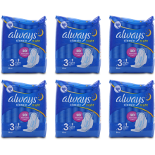 6 x Always Maxi Classic Night Pads 8 Pack