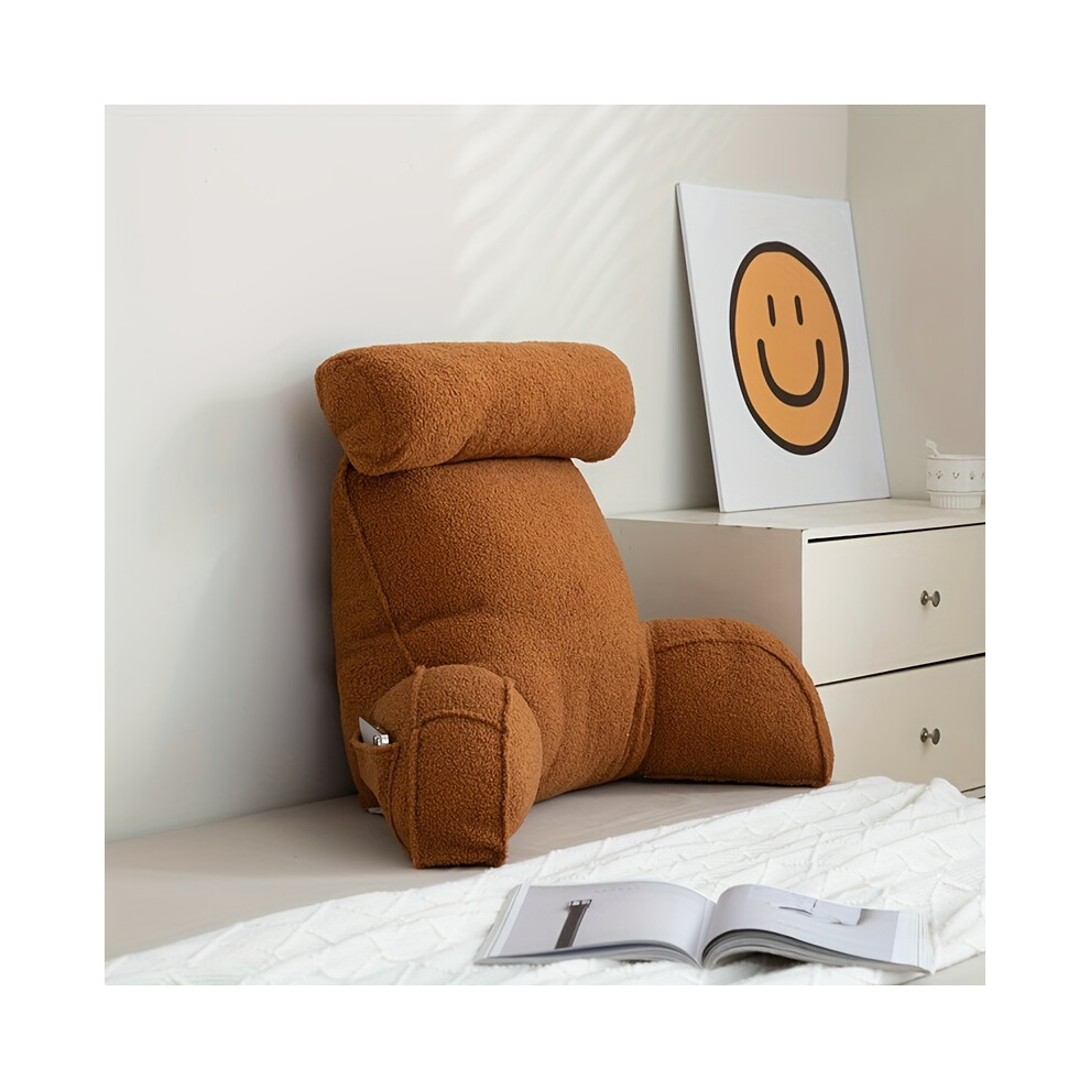 Yetp Star Amber/Yellow (Waist Support Teddy Velvet- Yellow) Versatile Thick Single Cushion With Adjustable Lumbar Support - Hand Washable