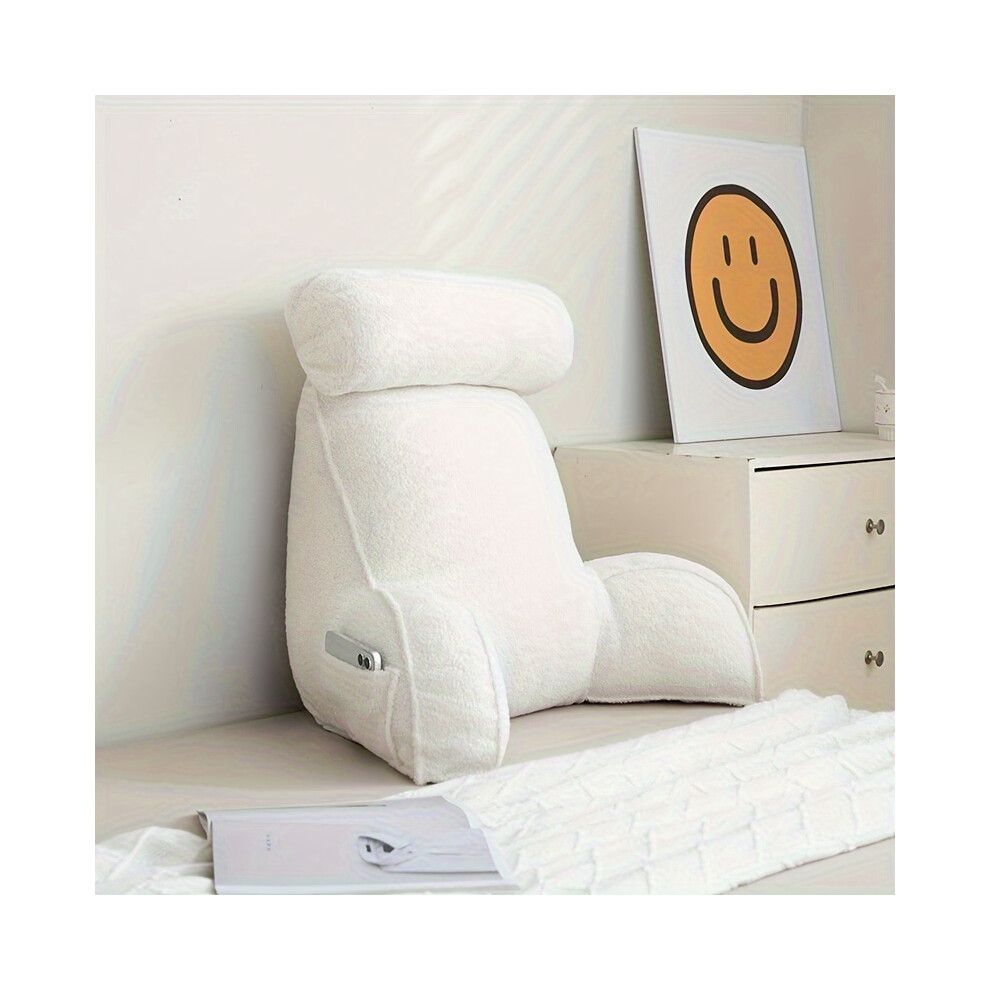 Yetp Star White (Waist Protector Teddy Velvet-Jingxue ) Versatile Thick Single Cushion With Adjustable Lumbar Support - Hand Washable