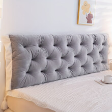 (Silvery Gray, 100cm) Luxurious Crystal Velvet Cushion, Grey Bedroom Headboard and Back Support Pillow