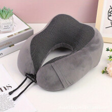 (Gray) Soft Memory Foam U Shaped Neck Support Travel Pillow Head Rest Car Plane Cushion