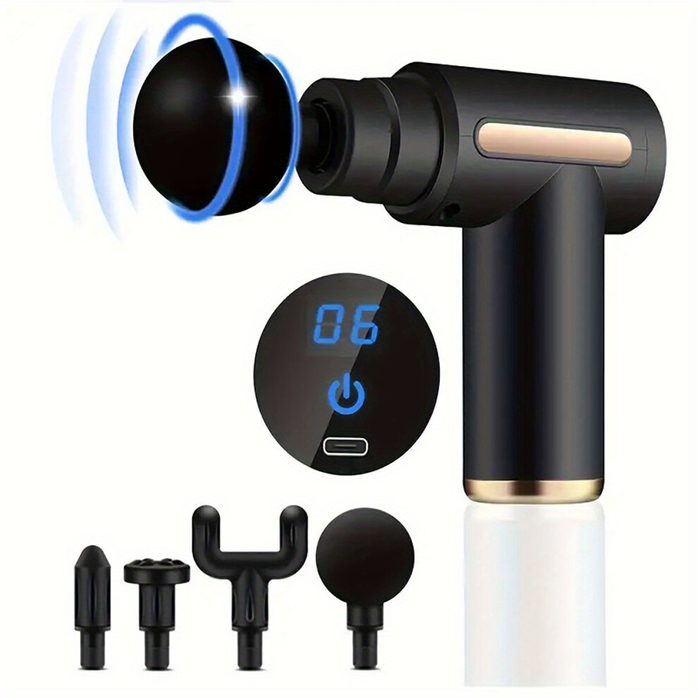 Yetp Star Black (Black) 1Pc Massage Gun, Deep Tissue Muscle Handheld Percussion Massager