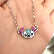 (Necklace 2) Whimsical Cartoon Stitch Sparkling Drip Oil Jewelry Set With Lovely Necklace Bracelet And Earrings For Fashionable Gift Giving