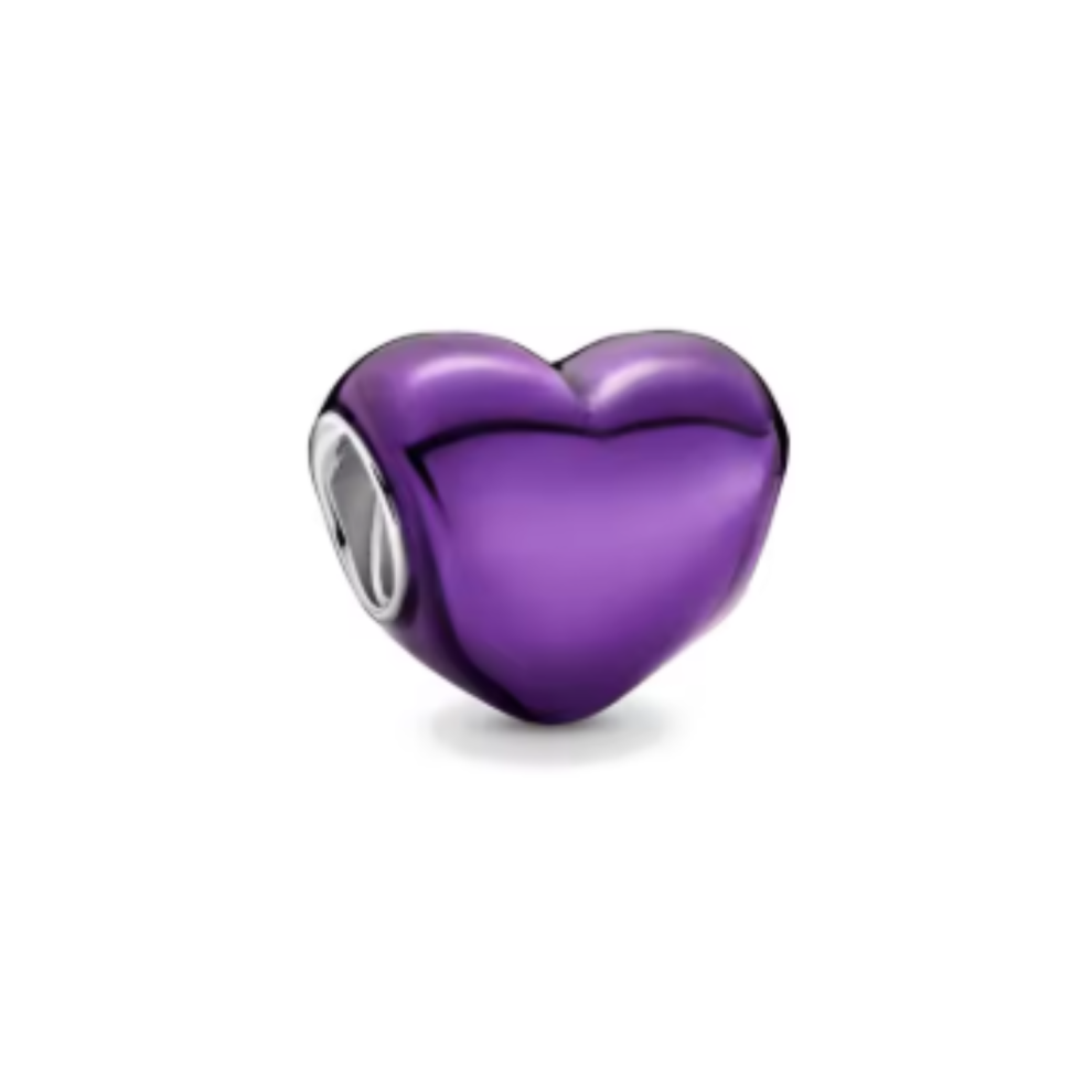 (Purple Heart) 925 Silver charm for Bracelets & Necklace