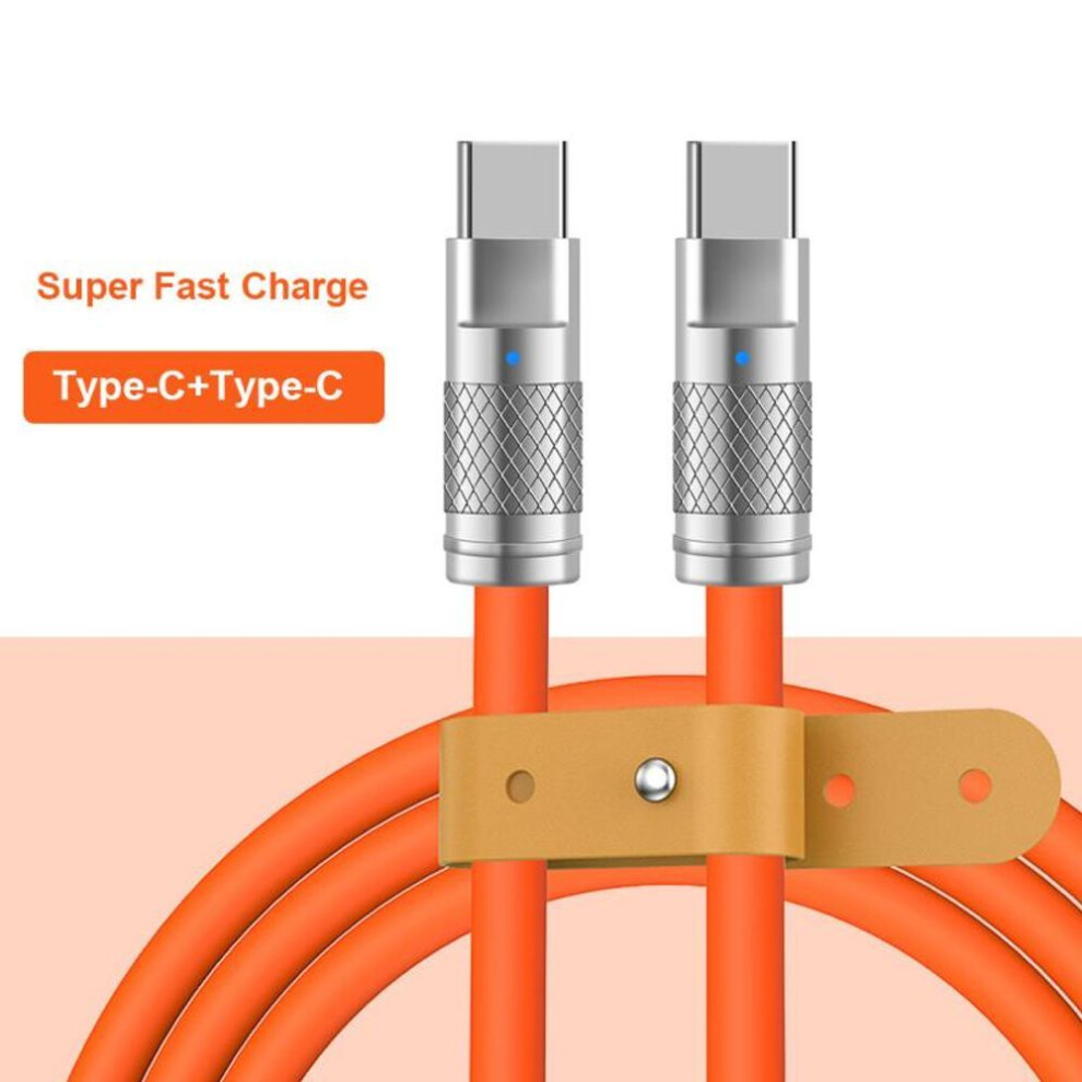 (Type C + Type C, Orange) Pd 60w 6a Type-c To Type-c Fast Charging Cable