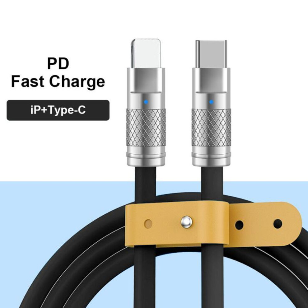 (IP+Type C, Black) Pd 60w 6a Type-c To Type-c Fast Charging Cable