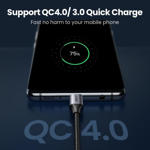 UGREEN USB-C auf USB-C, abgewinkelt, 1 m - Grau/Schwarz 2