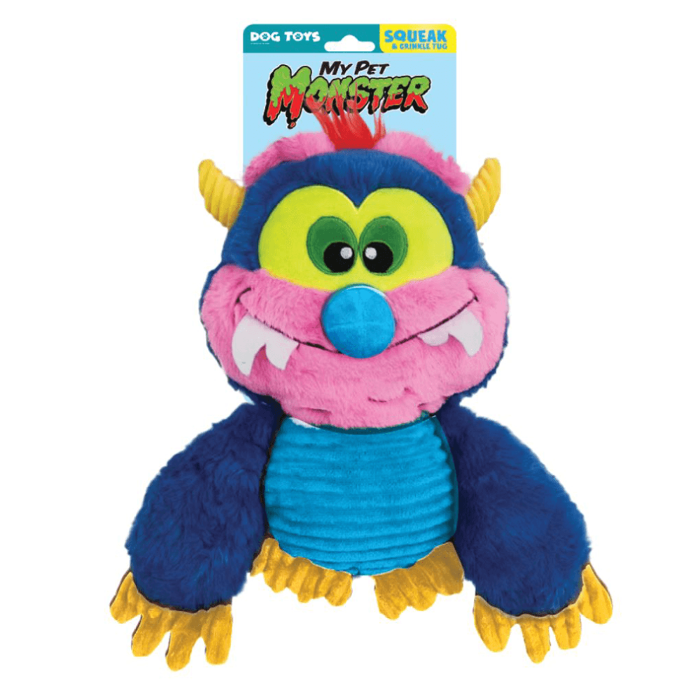 Hasbro Dog Toys My Pet Monster Squeak and Crunch Plush Blue 10inch