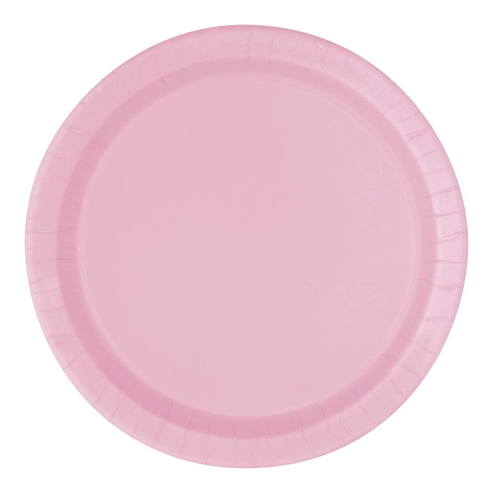 (Pink, 16pcs) 7" Round Disposable Plates, Dinnerware Plates Paper Plates Dessert Plates for BBQs, Weddings, Anniversary, Birthday, Parties, Multipurpose Occasions