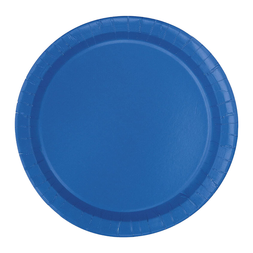 (Royal Blue, 16pcs) 7" Round Disposable Plates, Dinnerware Plates Paper Plates Dessert Plates for BBQs, Weddings, Anniversary, Birthday, Parties, Multipurpose Occasions