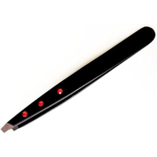 Professional Black Slanted Eyebrow Tweezers | Stainless Steel Hair Beauty Tool