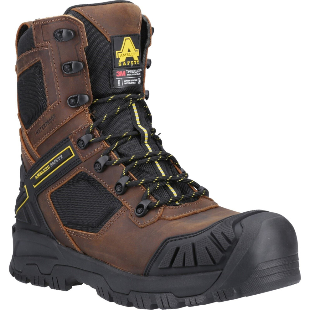 (Brown, 6.5 (Adults')) Amblers Safety Detonate Leather Brown Safety Boots 5038601083806