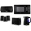 Tower Tower Sonar Black Kettle Toaster Bread Bin Canisters & Microwave Set 1
