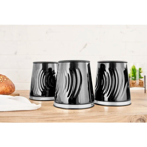 Tower Tower Sonar Black Kettle Toaster Canisters & Microwave Kitchen Set 2