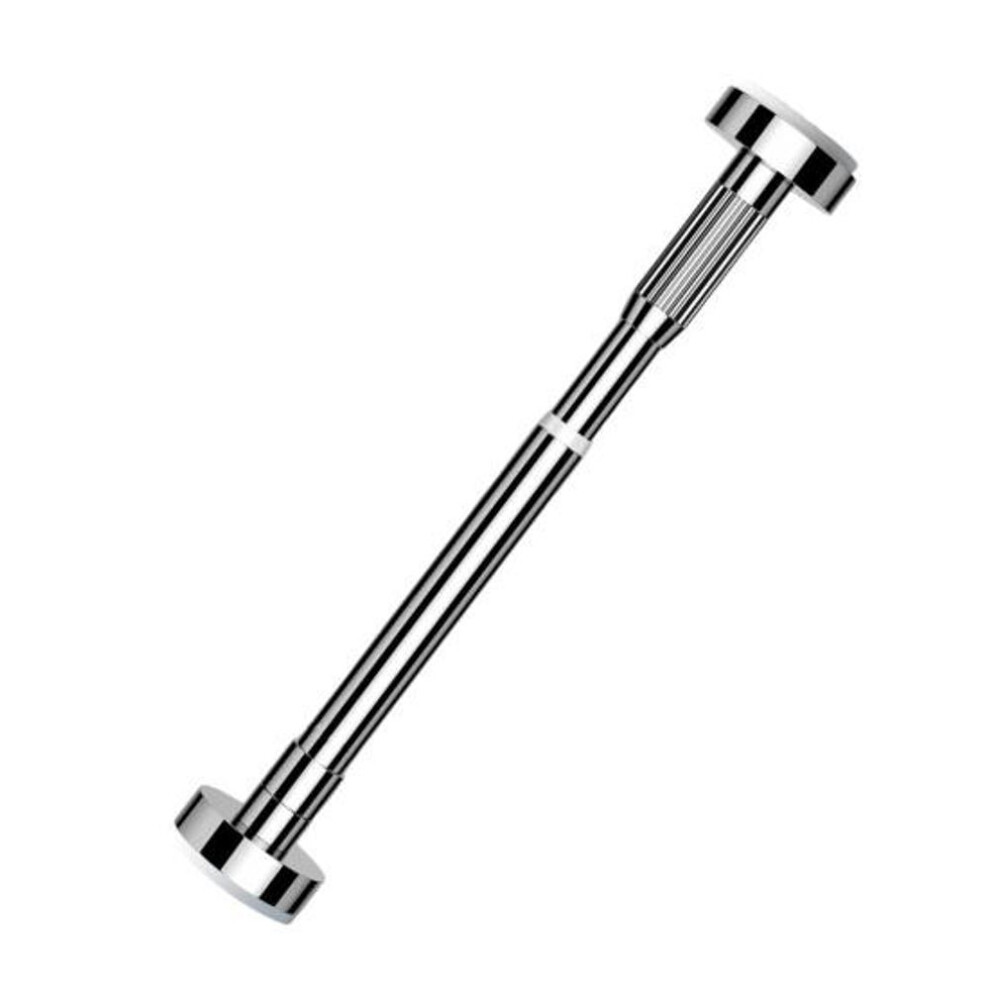 (silver) Tension Curtain Rod Adjustable Expandable No Drilling Non-slip Stainless Steel Doorway Window Closet