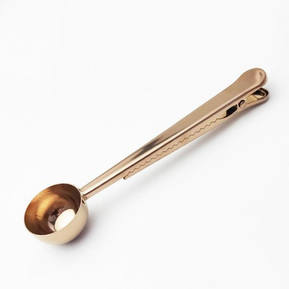(rose gold) Stainless Steel Coffee Spoon Clip with Espresso Bowl