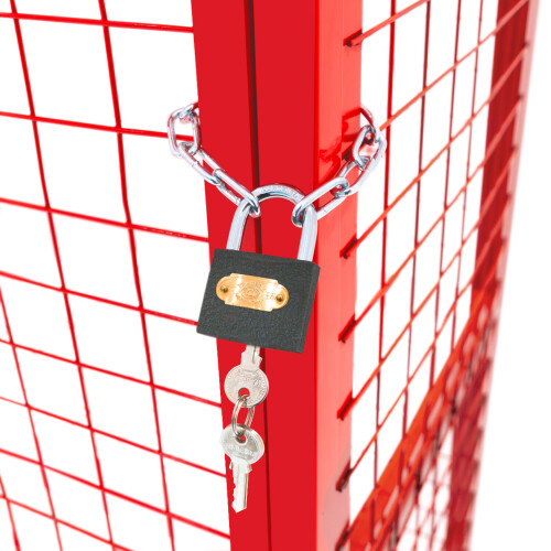 (90 x 80 x 43) Red Mesh Gas Bottle Cage 2