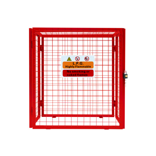 (90 x 80 x 43) Red Mesh Gas Bottle Cage