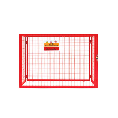 (100 x 140 x 50) Red Mesh Gas Bottle Cage