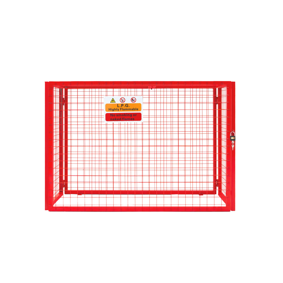 (100 x 140 x 50) Red Mesh Gas Bottle Cage