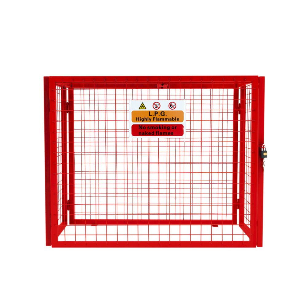 (92 x 110 x 50) Red Mesh Gas Bottle Cage