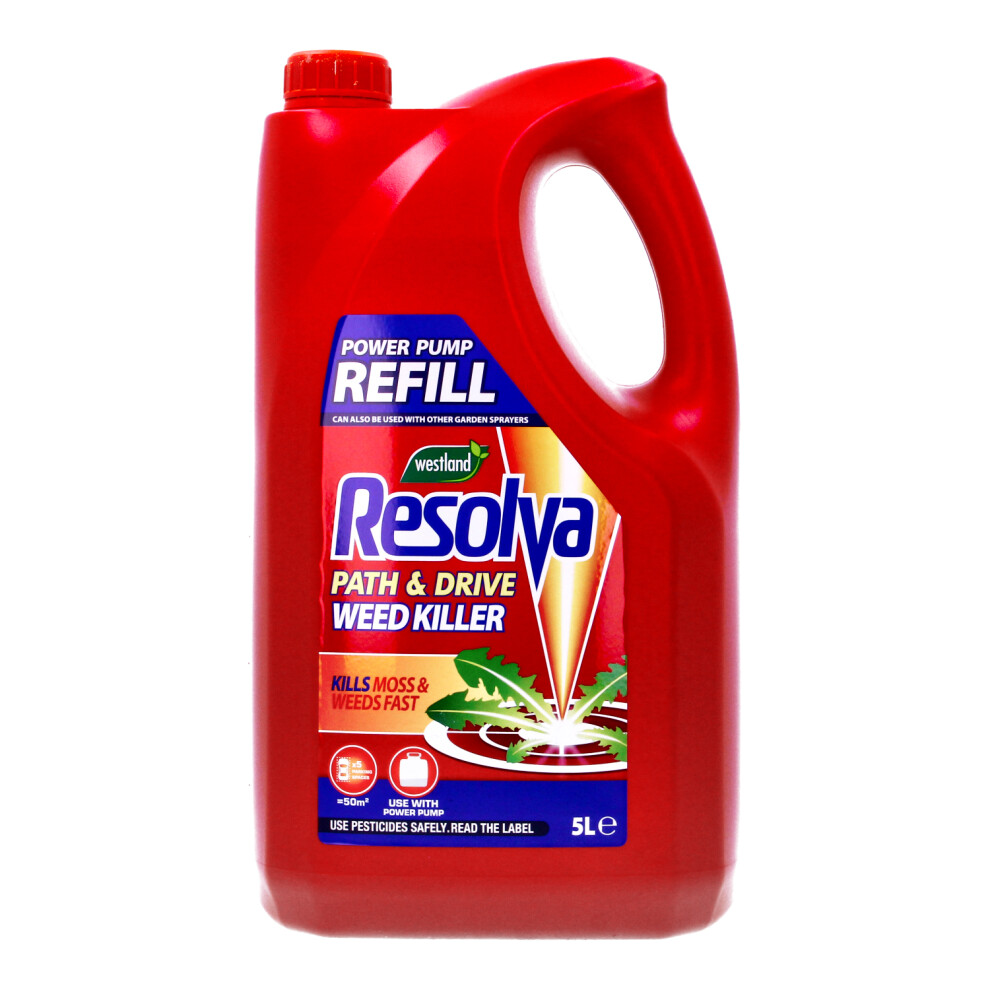 Resolva Path & Drive 5L Refill - Glyphosate-Free, Bee-Friendly Weedkiller For Paths & Driveways (Fast-Acting On Moss & Weeds)
