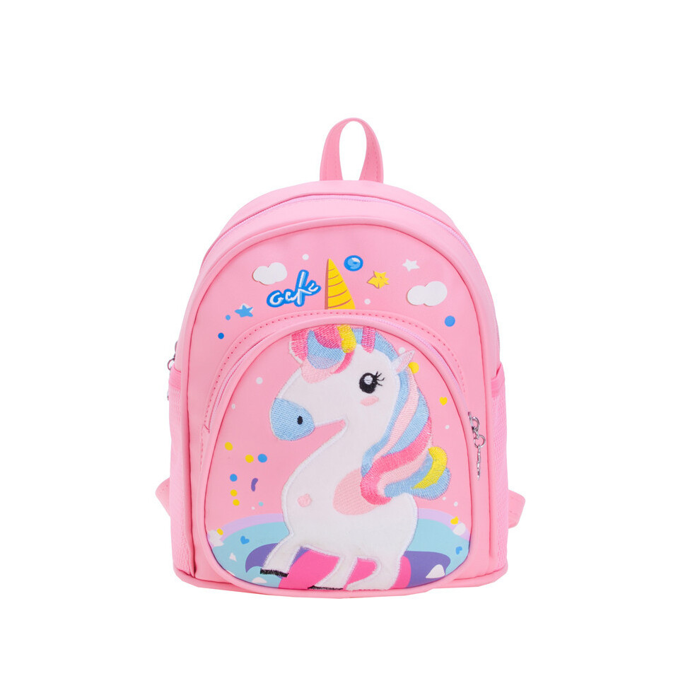 (Rose Pink) Gender Trendy Neutral Kids Backpack For Ages 3 To 8 With Comfortable Curved Straps And Animal Unique Patterns-image-OPC-PFZMSWC-NEW