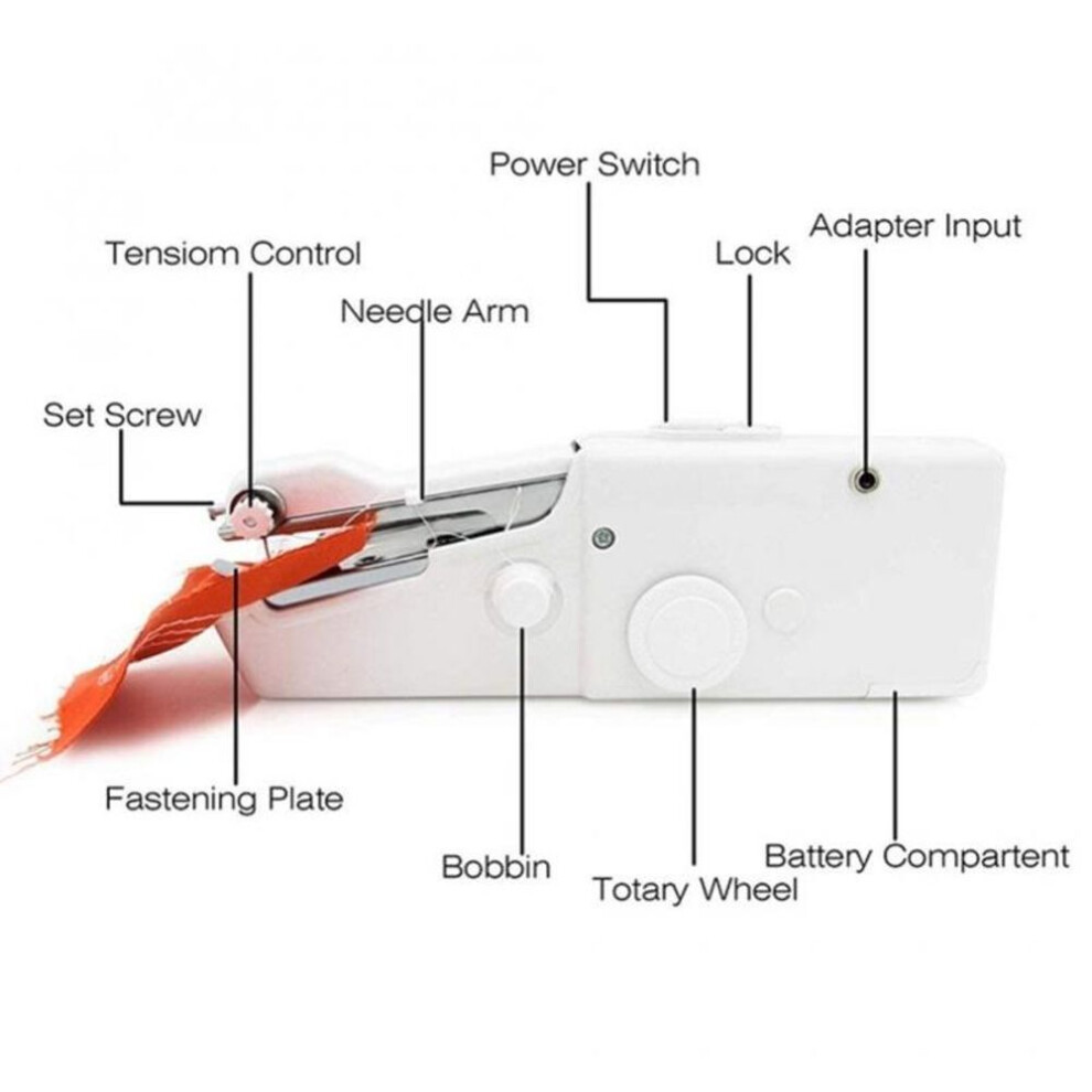 Mini Handheld Portable Electric Sewing Machine Household Quick Stitch Sew Needlework