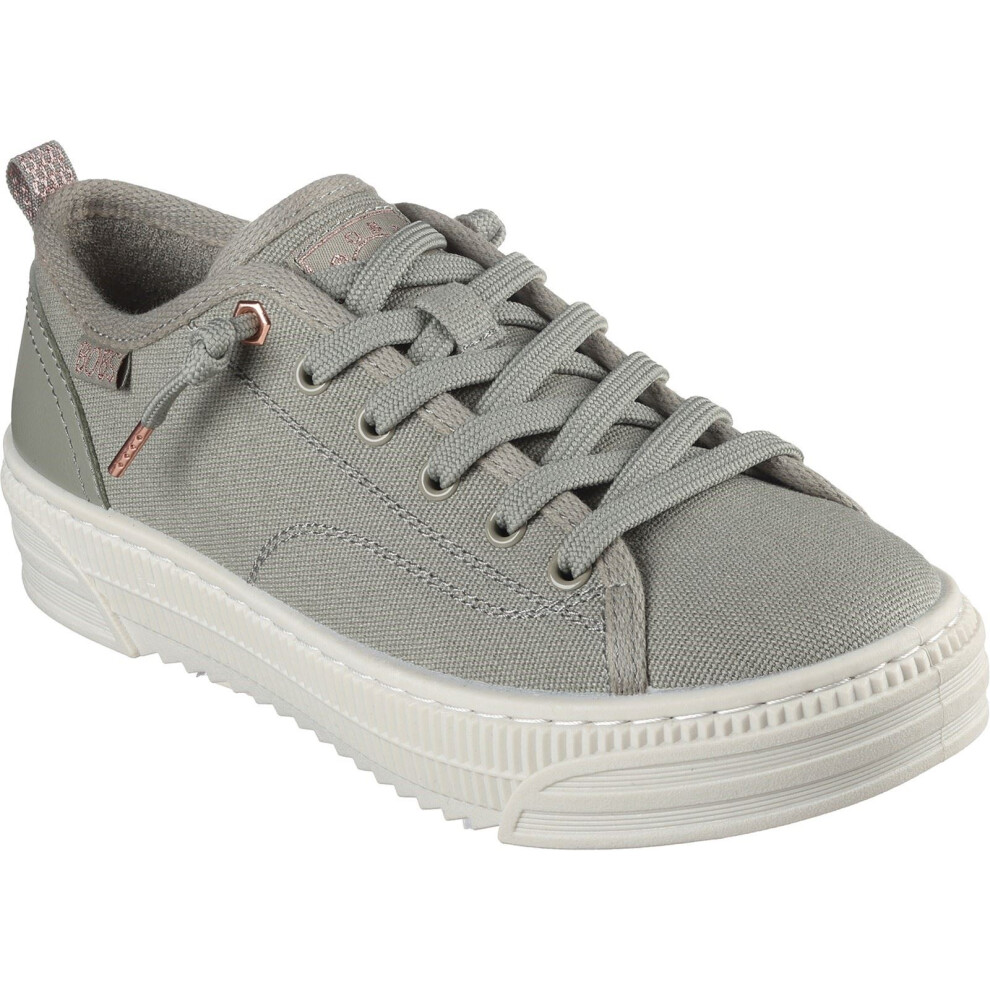 (Green, 3 (Adults')) Skechers BOBS Copa Textile Women's Olive Trainers