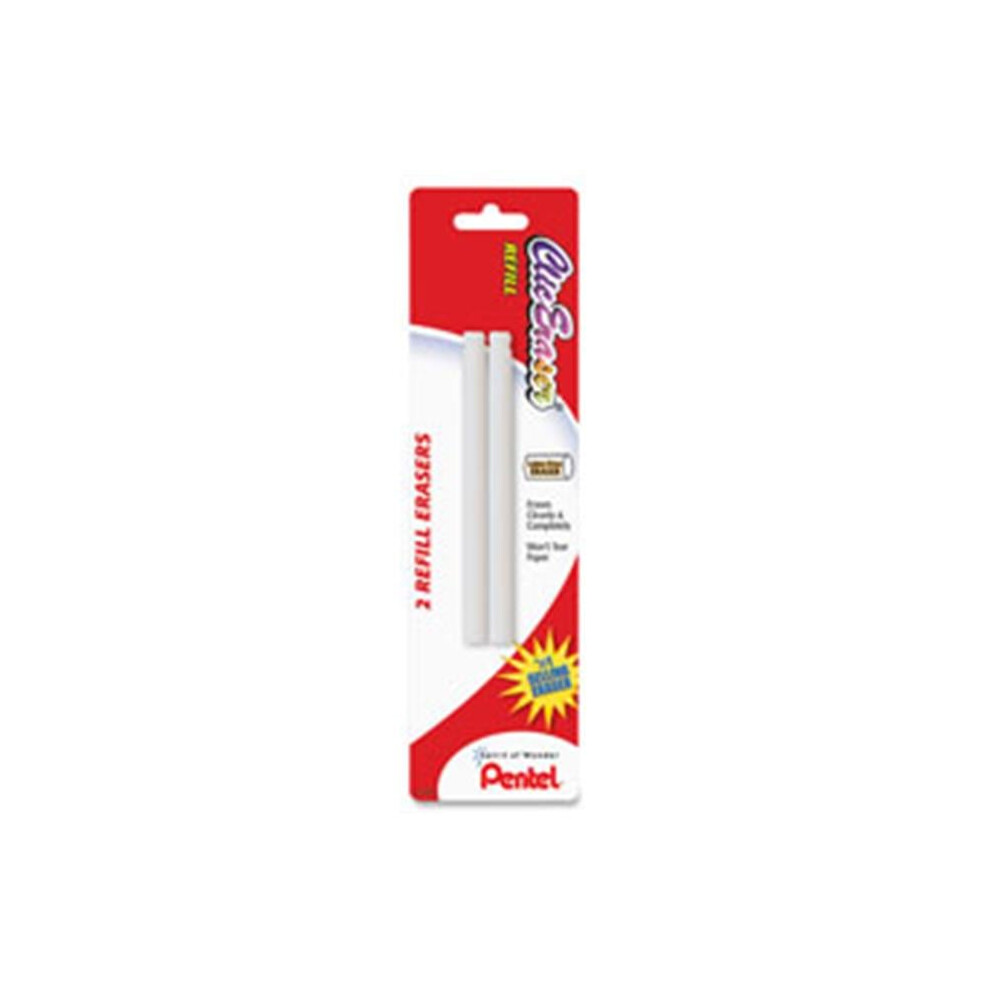 Pentel Eraser Refill- Nonabrasive- 2-Pk- White