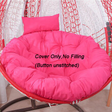 (RoseRed, Cushion Cover?filling is not included?) Swing Chair Rattan Cushion Hanging Egg Chair Soft Mat Pad Cover Inoutdoor Patio