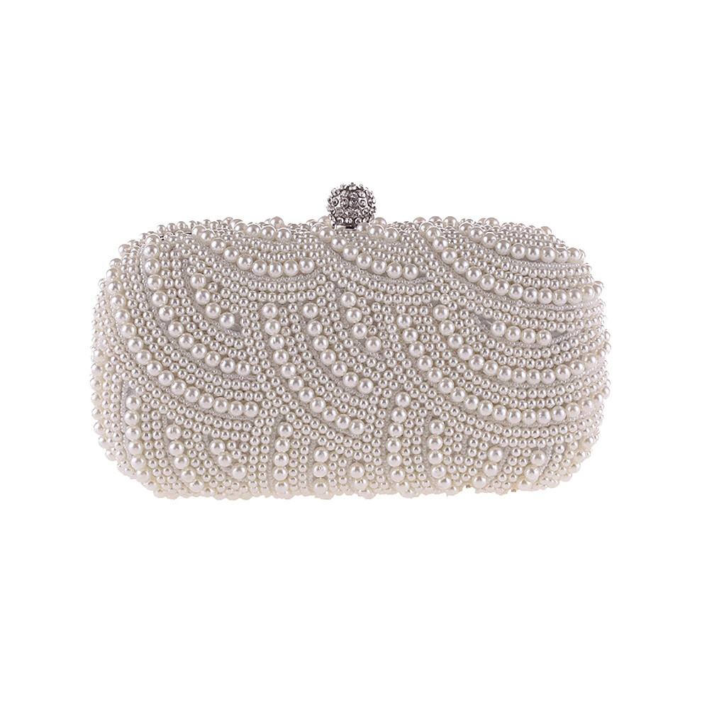 Borse A Mano In Perle Borse Da Donna Borse A Mano Da Donna Borse Da Sera Per Feste Nozze Borse A Mano In Perle Alla Moda - Bianco