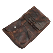 Portafoglio antirughe, porta carte in pelle di mucca vintage fatto a mano per uomo, fermasoldi in pelle bifold, caff?