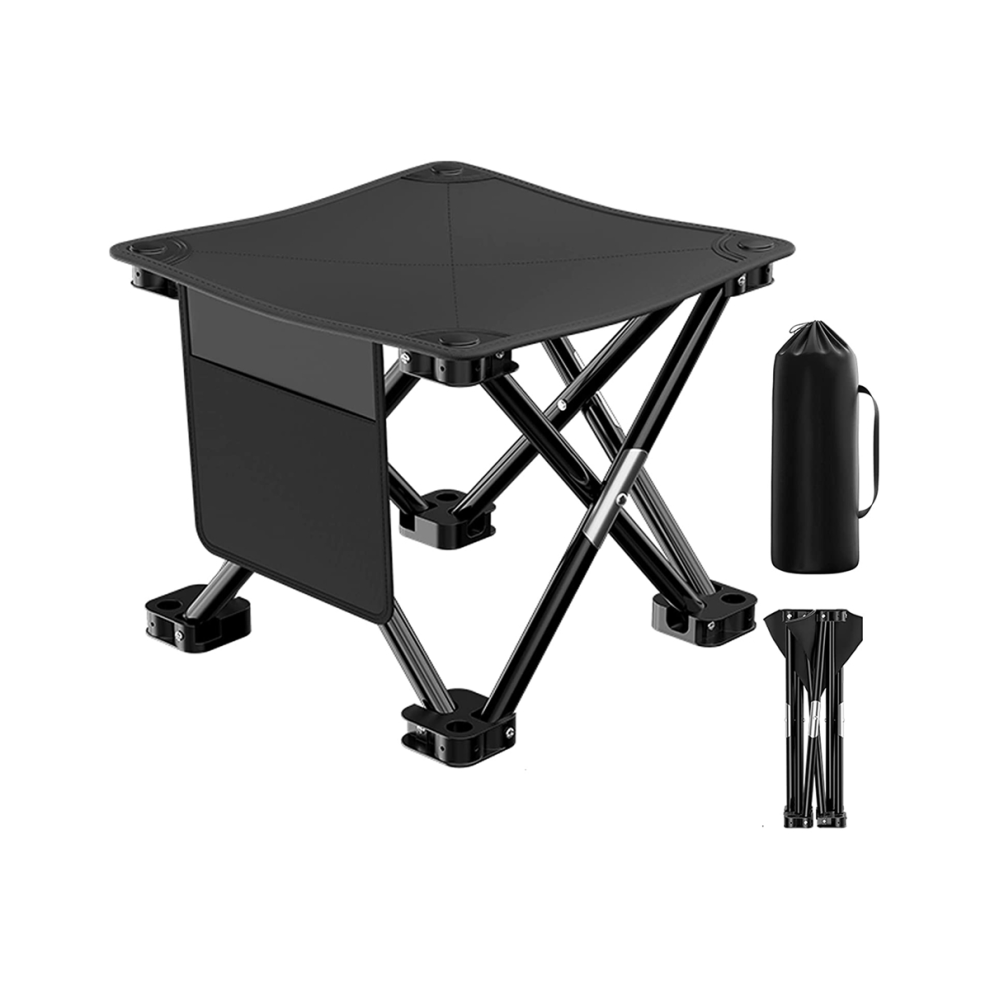 Sgabello Da Campeggio, Sgabello Perfetto Per Adulti, Pesca, Passeggiate All'aperto, Spiaggia, Picnic Fino A 450 Libbre, Nero