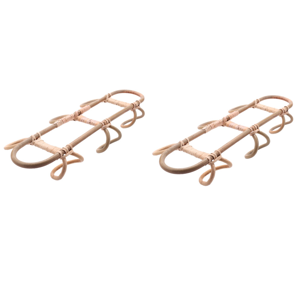 2X Ganci Da Parete In Rattan Per Bambini, Organizer Per Vestiti, Cappelli, Ganci In Rattan, Decorazioni Per La Stanza Dei Bambini