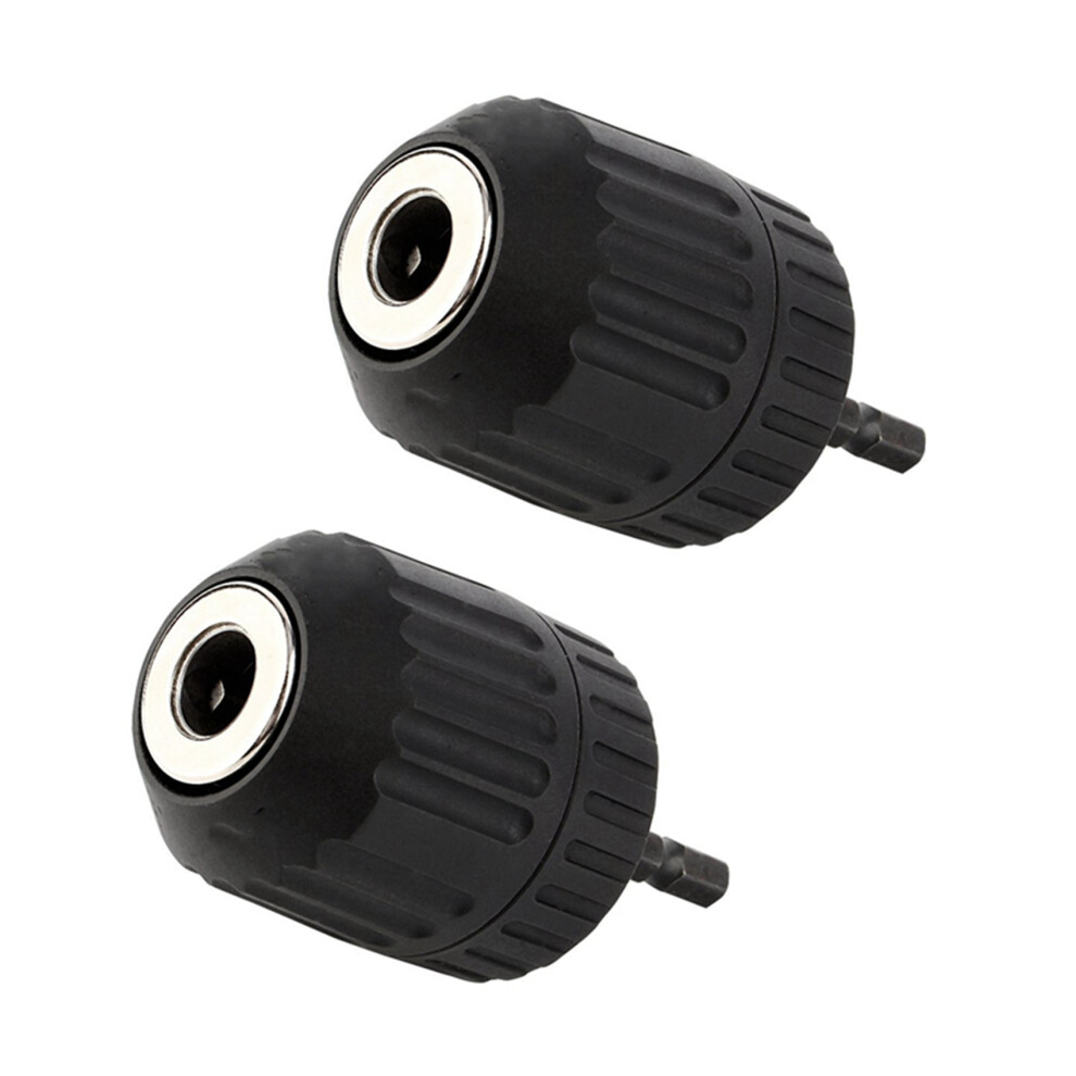 2X Convertitore Mandrino Autoserrante 3/8 Pollici 24UNF + Adattatore Esagonale Sds 1/4 Pollici 0,8-10 Mm