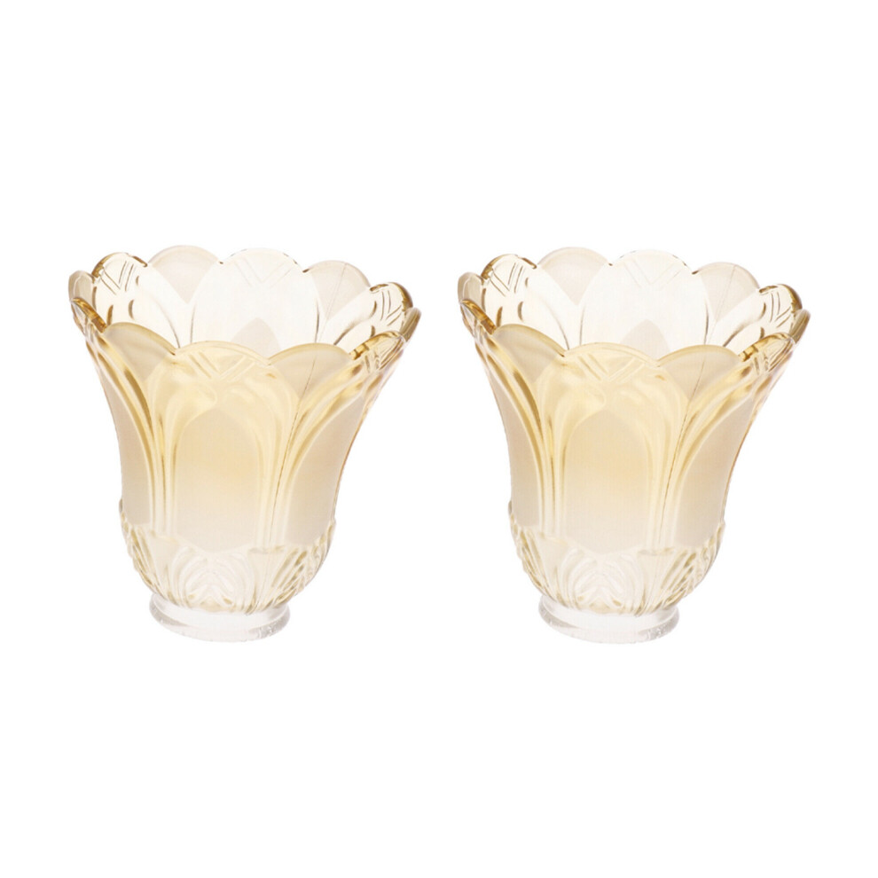 2X Lampadario Con Ventilatore Da Soffitto, Paralume In Vetro Smerigliato E Trasparente, Ricambio