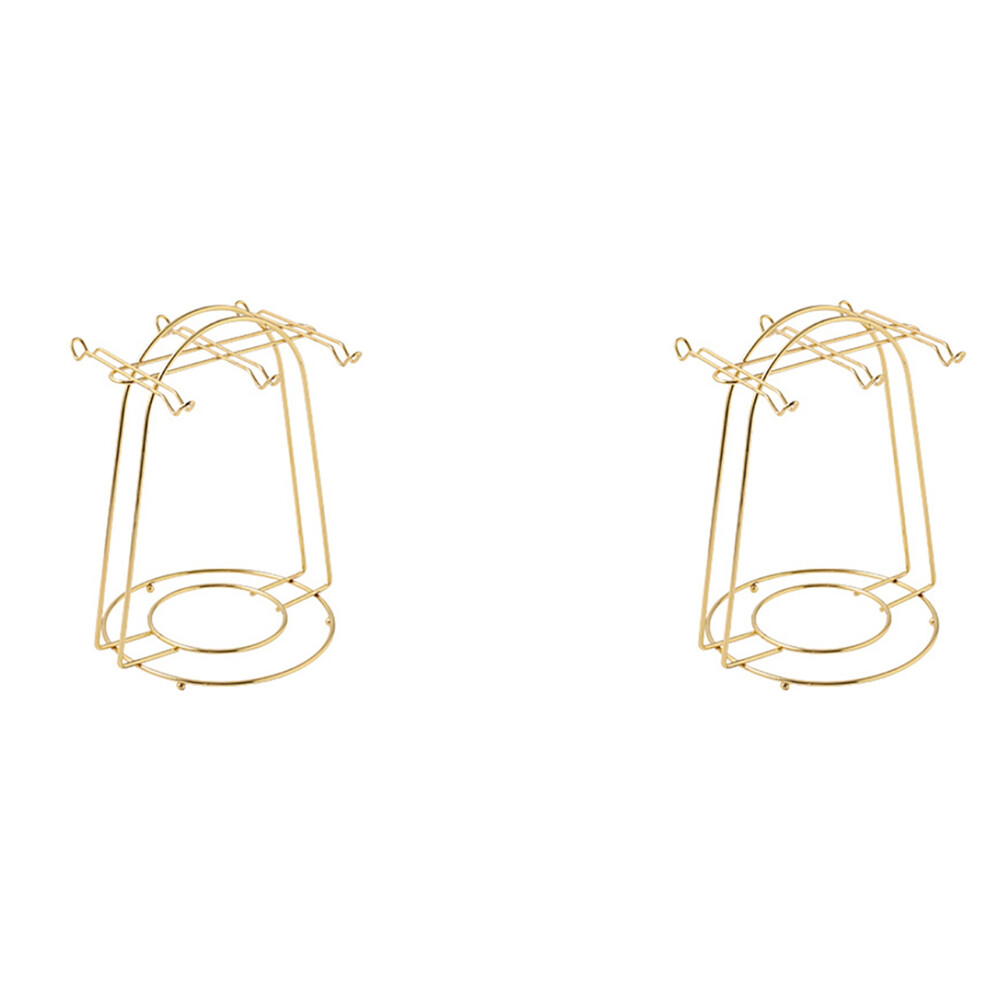 2X Nordic Home Kitchen Supporto Da Tavolo Per Tazze Da Caff? 6 Tazze Supporto Per Tazze In Metallo Dorato Supporto Per Organizzatore Di Scarico