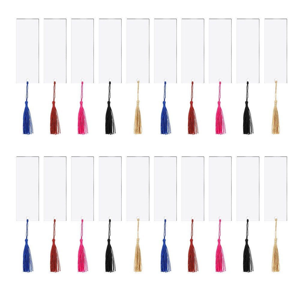 Set Di 20 Segnalibri In Acrilico Vuoto, Segnalibri In Acrilico Trasparente Vuoto Con 20 Mini Segnalibri Per Progetti Fai Da Te