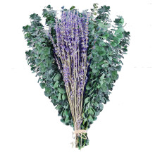 15 pezzi di steli di eucalipto essiccati e fiori di lavanda in mazzi per la doccia, 17 pollici di foglie di eucalipto steli pianta per la doccia