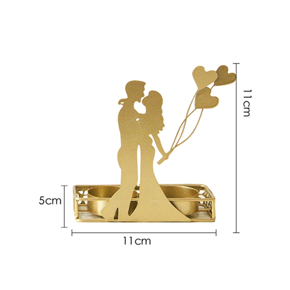 4 Pezzi Decorazione Matrimonio Portacandele Regalo Romantico Centrotavola Tavolo Cuore Matrimonio - Portacandele